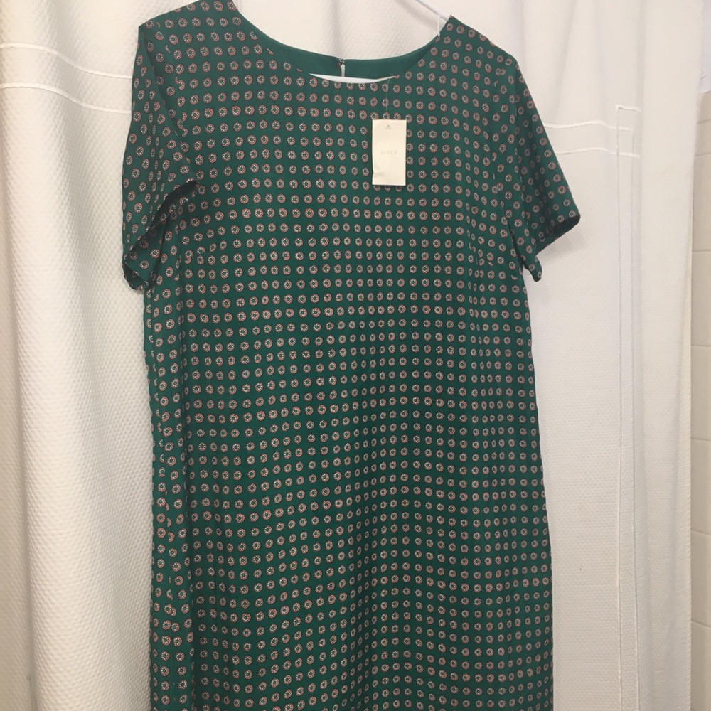 Green & Pink J. Crew shift dress